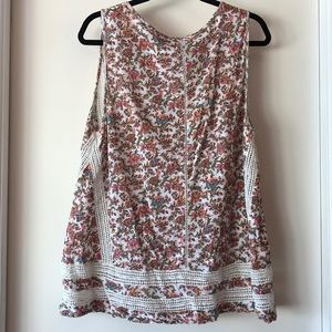Lucky Brand floral and lace tank top